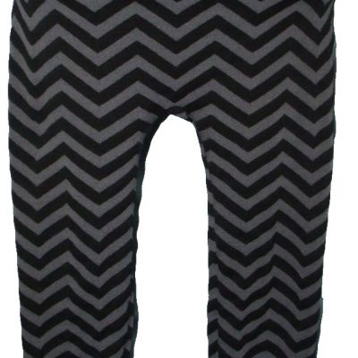 Allison Brittney Black Gray Stripe High Rise Knit Pull On Leggings Size XL